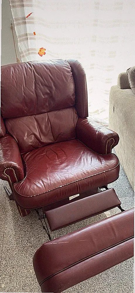 Action Industries Burgundy Recliner Chair, Reclinable, Living Room, 117-75