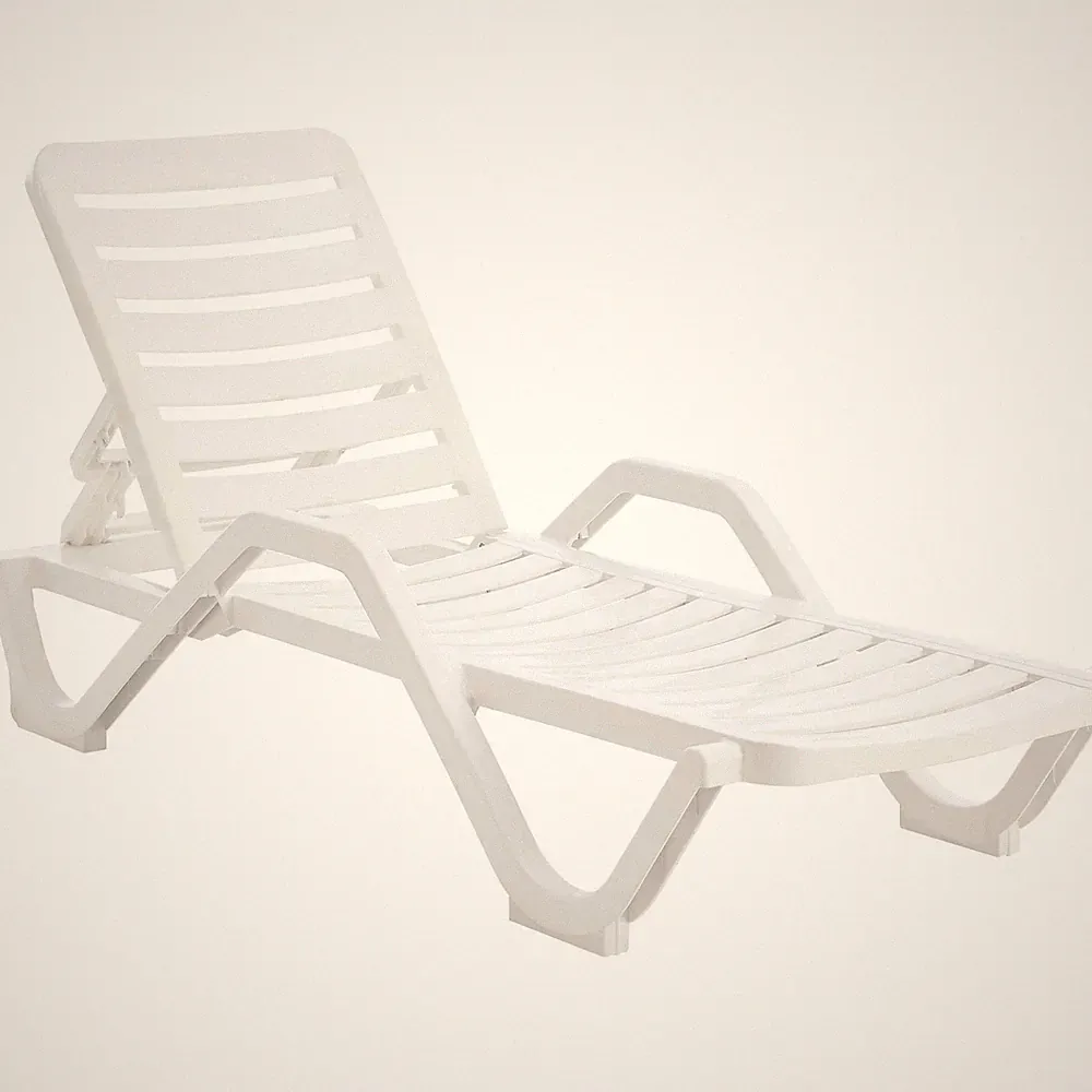 Global Industrial Adjustable Chaise Lounge Chair Resin White