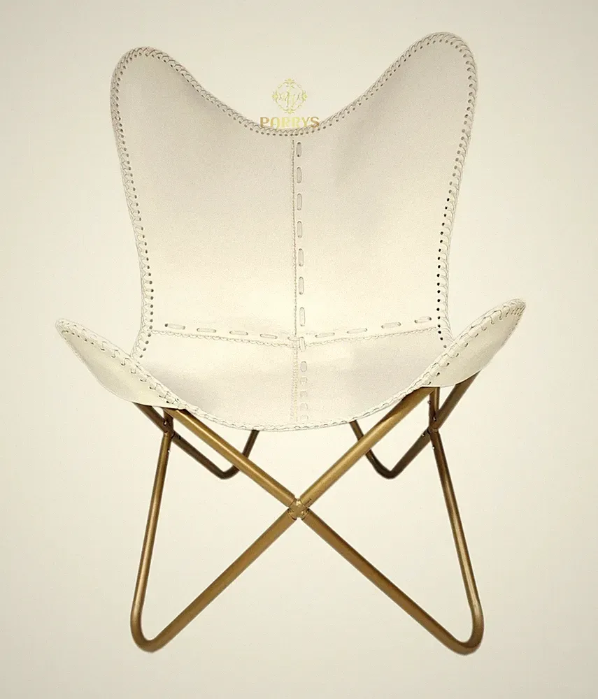 Leather Butterfly Folding Chair Retro Lounge Chair for Home & Office