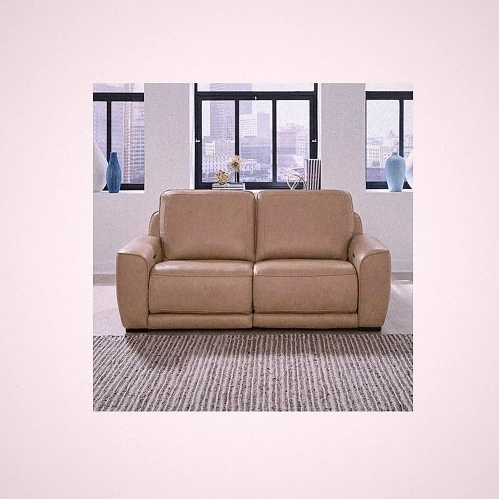Liberty Furniture Blake 2 Piece Power Reclining Loveseat - Oatmeal Leather