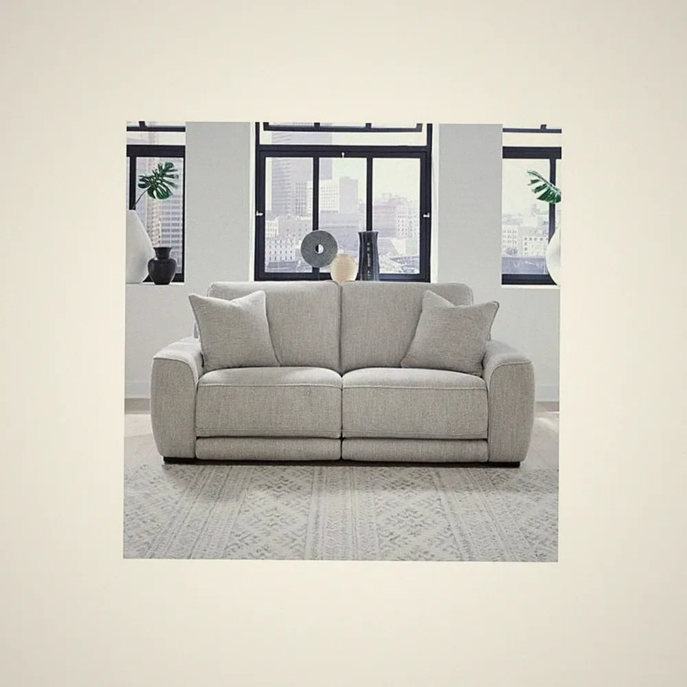 Liberty Furniture Blake 2 Piece Power Reclining Loveseat - Smoke Gray Fabric