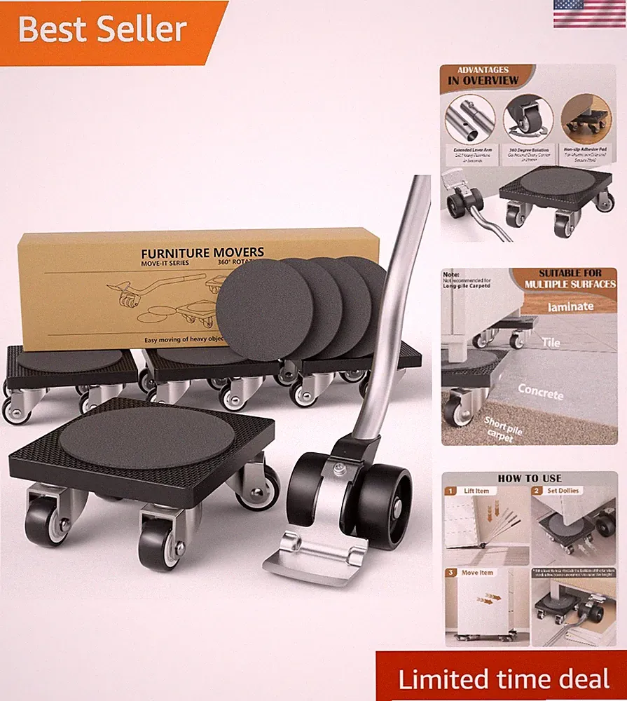Professional-Grade Furniture Movers with Lifter Tool - Reliable 500 LB Capacity