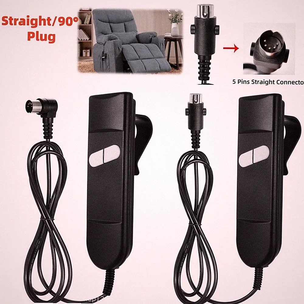 Recliner Remote 2 Button 5 Pin F Electric Power Lift Sofa Chair Hand Controller